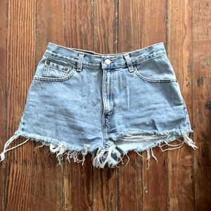 Distressed Levi Jean Shorts